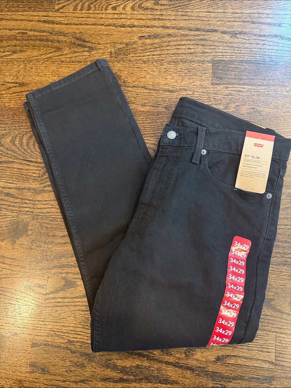 Levi’s denim 511 Men's Black Slim Fit Jeans  34x29 new